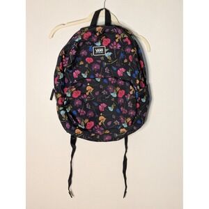 Vans Off The Wall Realm Backpack Black Wildflower Floral Print School Bag